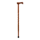 Brazos Twisted Oak Cane with T-Handle, Red, 37-Inch Height (Each)