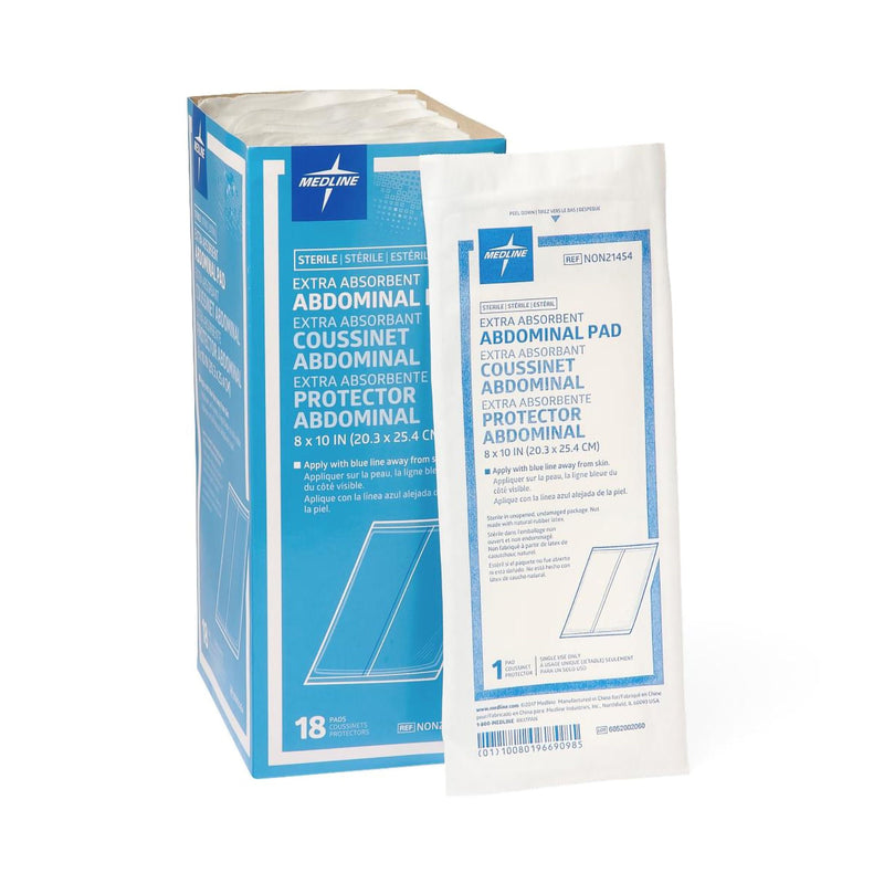 Medline Sterile Abdominal Pad, 8 x 10 Inch (Case of 360)