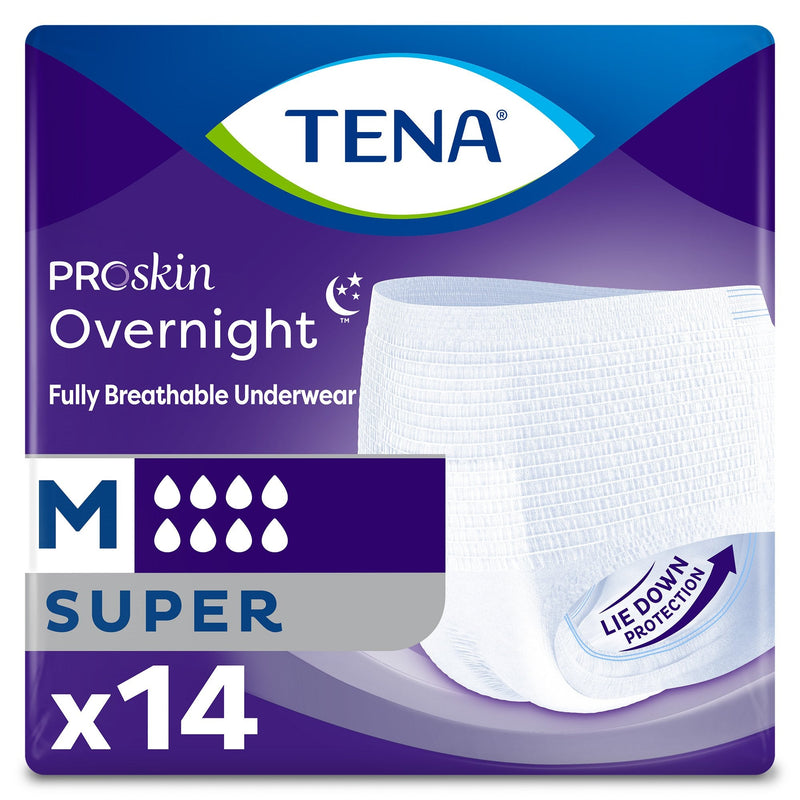 Essity HMS North America Inc Tena ProSkin Overnight Super Fully Breathable Underwear, Medium (56/CS) 