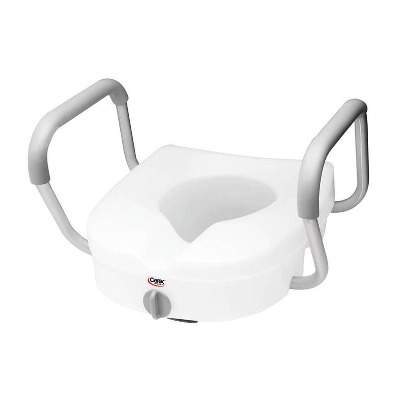 Carex E-Z Lock Raised Toilet Seat with Armrests (Each) 