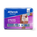 Attends Discreet Women's Underwear, Level 5, Medium (Case of 80)