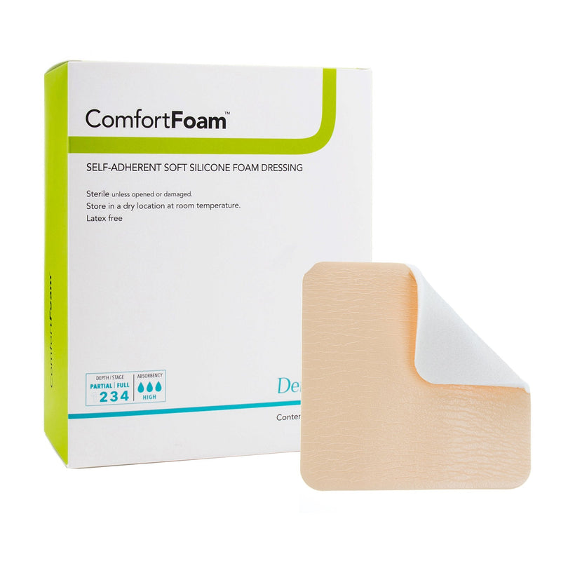 Sion Brands LLC ComfortFoam Silicone Adhesive without Border Silicone Foam Dressing, 4 x 5 Inch (10/BX) 