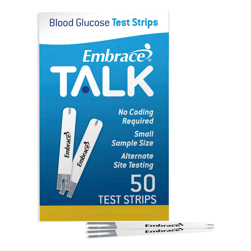 Embrace TALK Blood Glucose Test Strips (Box of 50) 