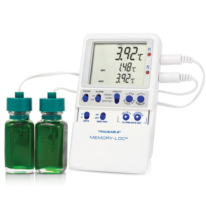 Traceable Memory-Loc Refrigerator/Freezer Thermometer with Alarm & Data Logger (Each)