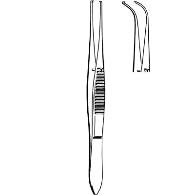 Merit Iris Tissue Forceps - 4", Full-Curved, 1x2 Teeth - 98-151 