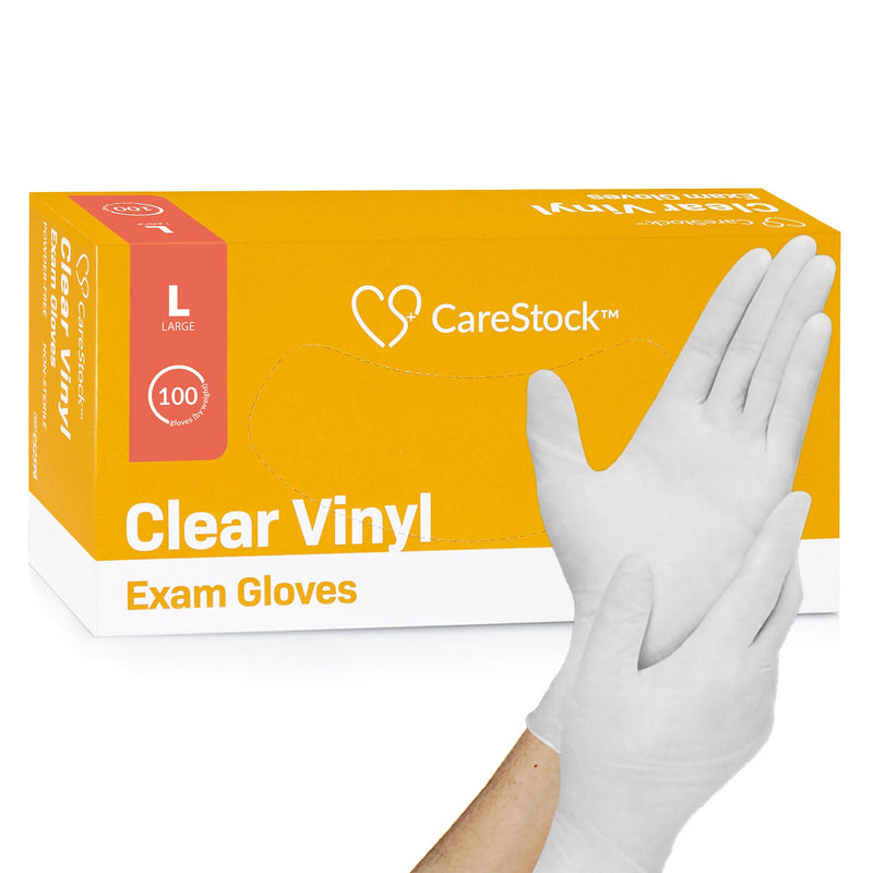 CareStock Vinyl Exam Glove, Large, Ivory (Case of 1000)