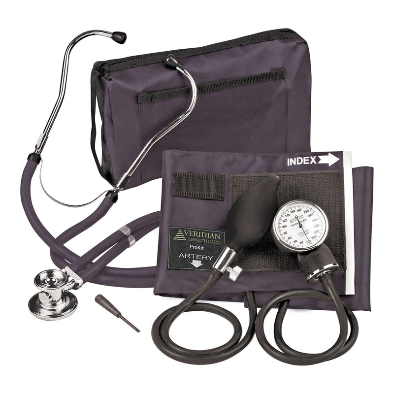 Sterling Series ProKit Aneroid Sphygmomanometer with Stethoscope, Black (Case of 20)