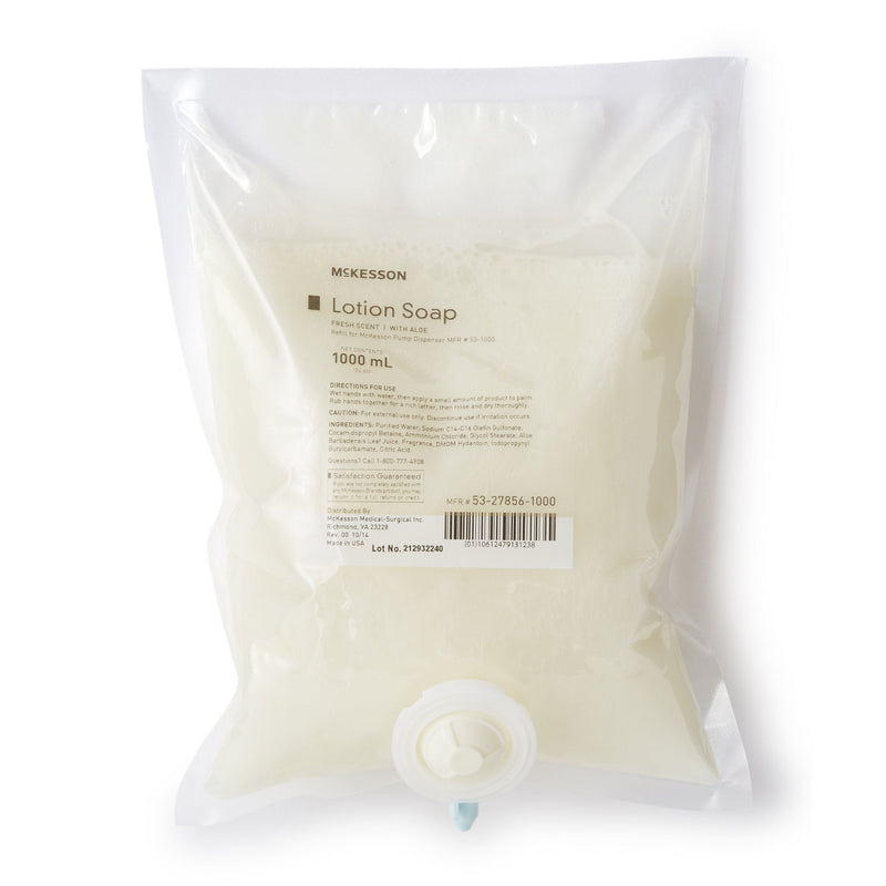 McKesson Brand McKesson Lotion Soap, 1,000 mL Refill Bag, Fresh Scent (10/CS) 