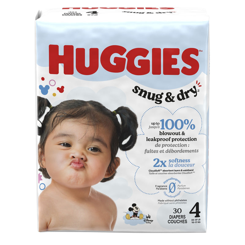 Kimberly Clark Unisex Baby Diaper Huggies Snug & Dry Size 4 Disposable Heavy Absorbency (120/CS)