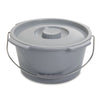 McKesson Commode Bucket With Metal Handle And Cover, 7-1/2 Quart, Gray (Case of 12)