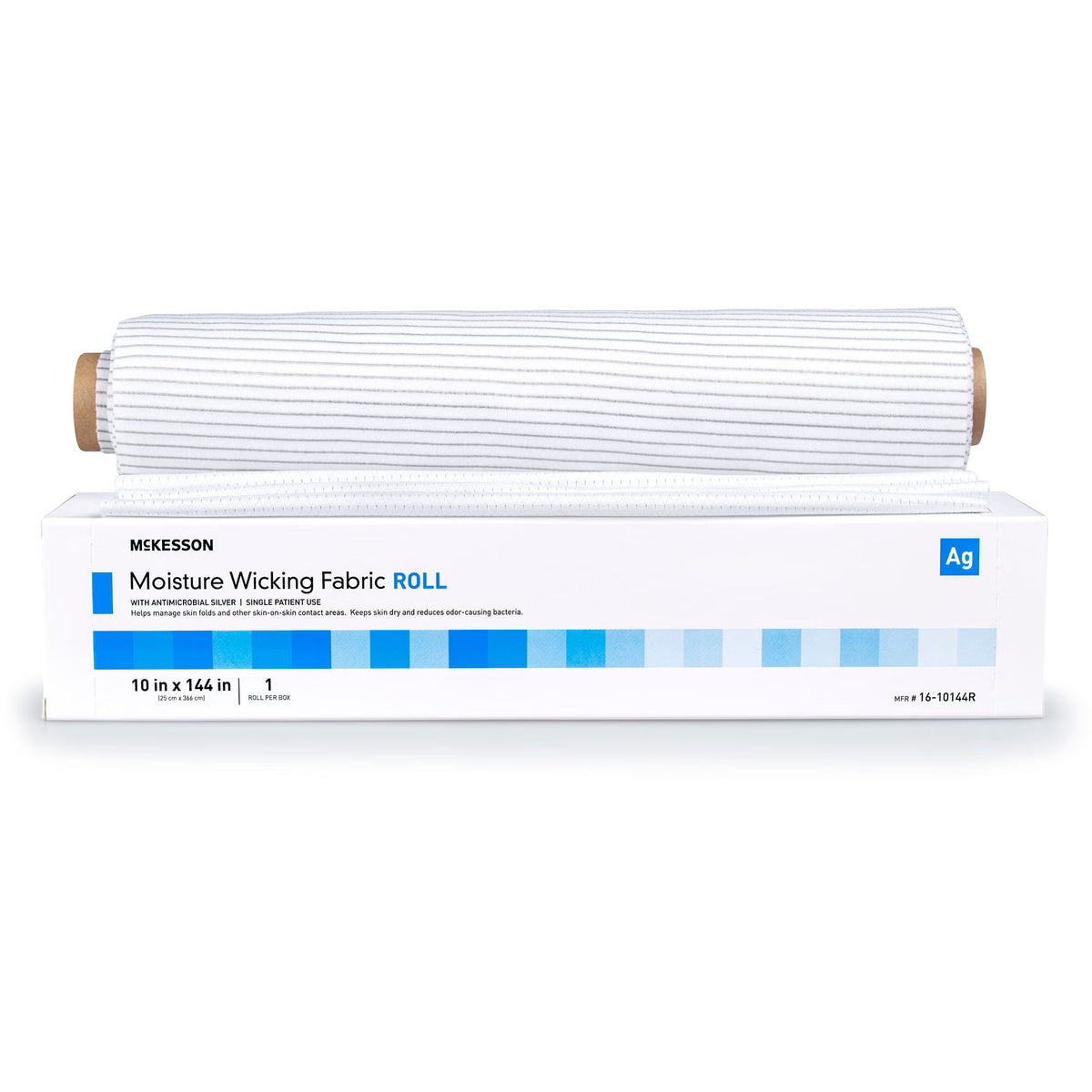 McKesson Silver Moisture Wicking Fabric, 10 x 144 Inch (Case of 12)