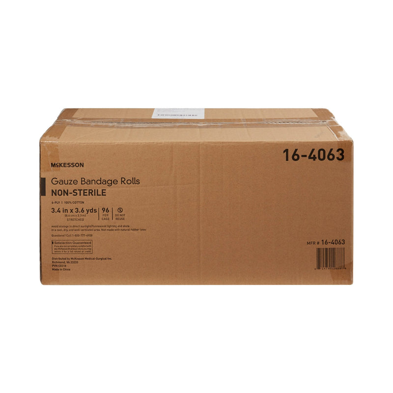 McKesson Fluff Bandage Roll, 3-2/5 Inch x 3-3/5 Yard, 6-Ply