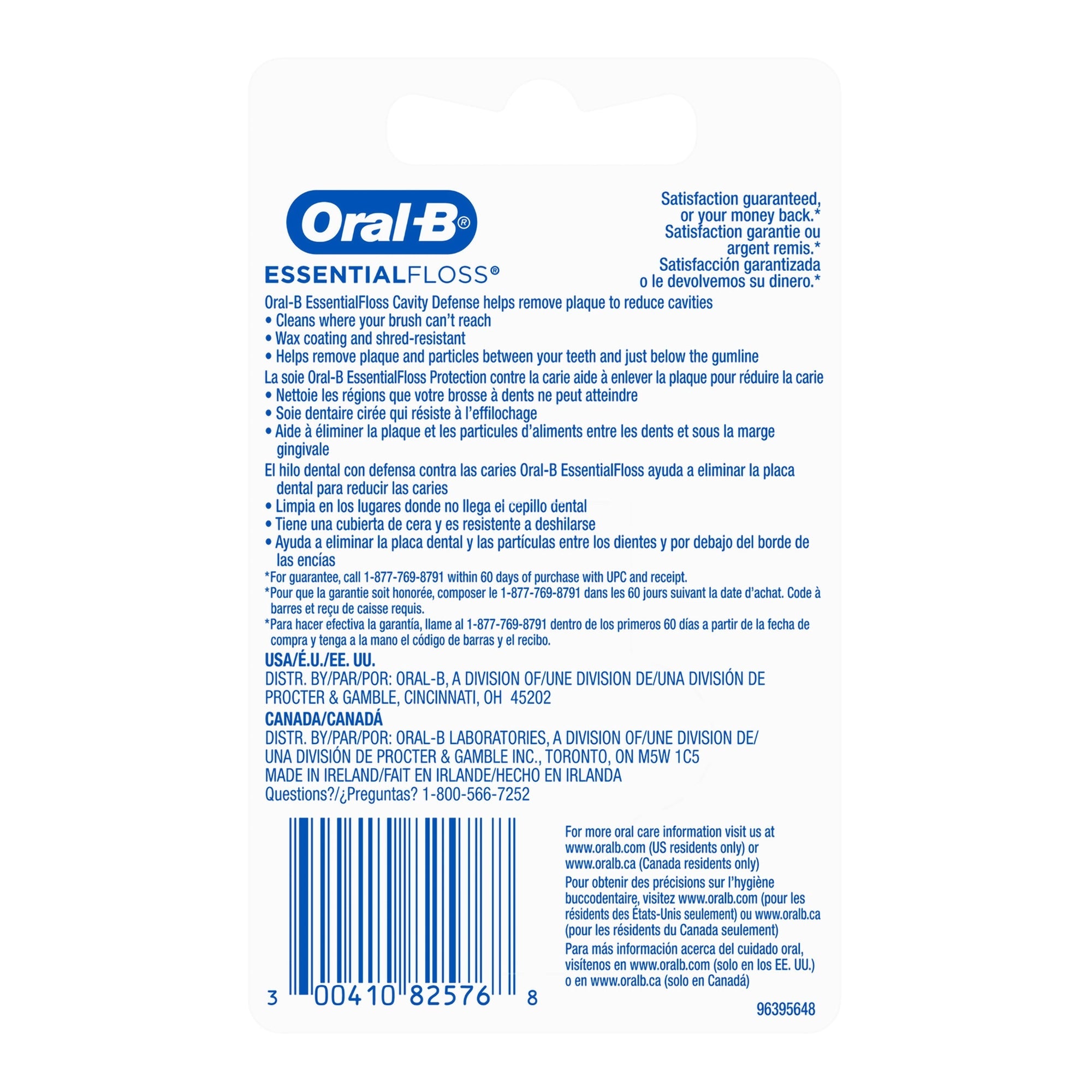 Procter & Gamble Oral-B Essential Floss Cavity Defense Dental Floss, 54 Yards 
