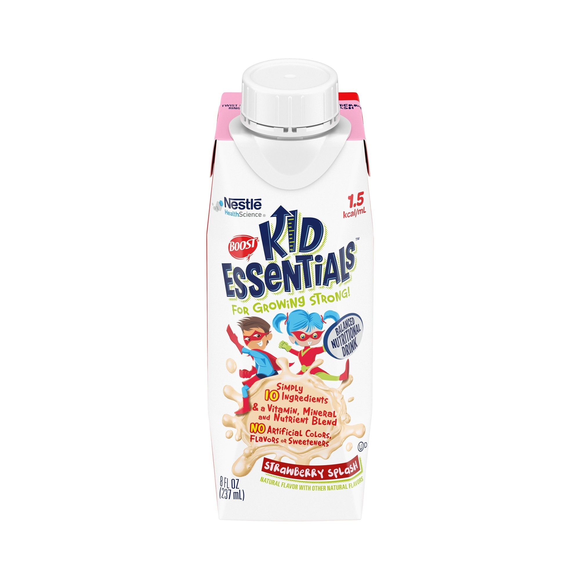 Nestle Healthcare Nutrition Boost Kid Essentials 1.5 Balanced Nutritional Drink, Strawberry, 8-oz. Carton (24/CS) 