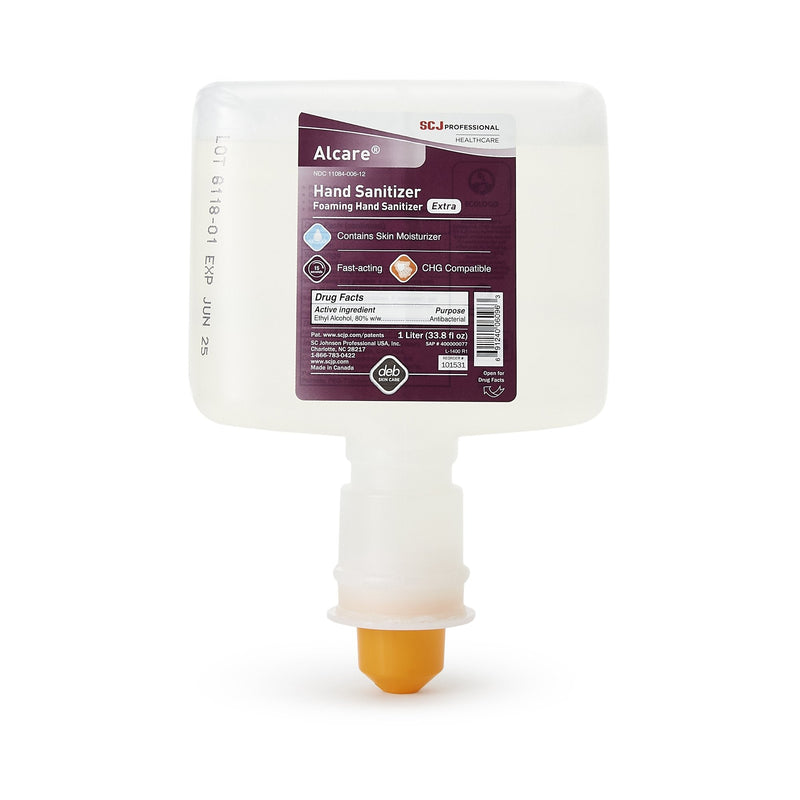 SC Johnson Professional USA Inc Hand Sanitizer Alcare Extra 1,000 mL Ethyl Alcohol Foaming Dispenser Refill Bottle (3/CS) 