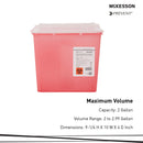 McKesson Prevent Sharps Container, 2 Gallon, 9-1/4 x 10 x 6 Inch (Case of 20)