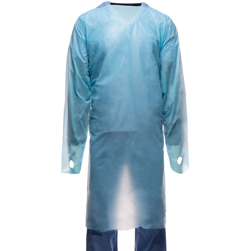 Protective Procedure Gown One Size Fits Most Blue NonSterile Not Rated Disposable (Case of 75)