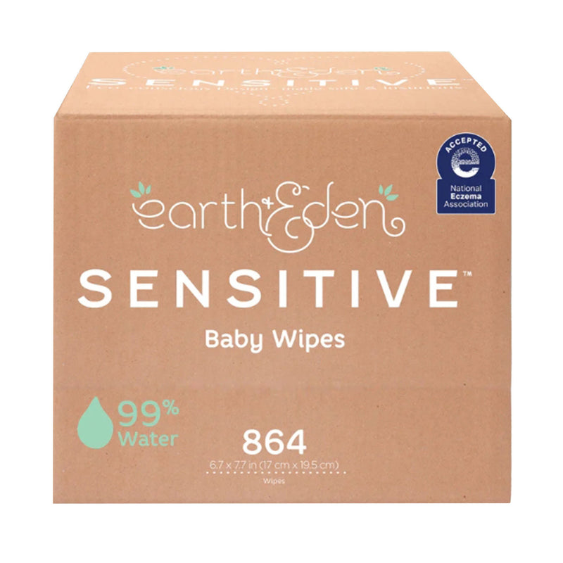 Earth & Eden Sensitive Baby Wipes, 6.7 x 7.7 Inch, 72 per Pack (Case of 864)