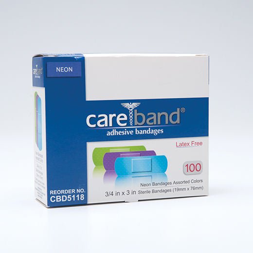 Careband Neon Adhesive Strip, 3/4 x 3 Inch (Case of 1200)