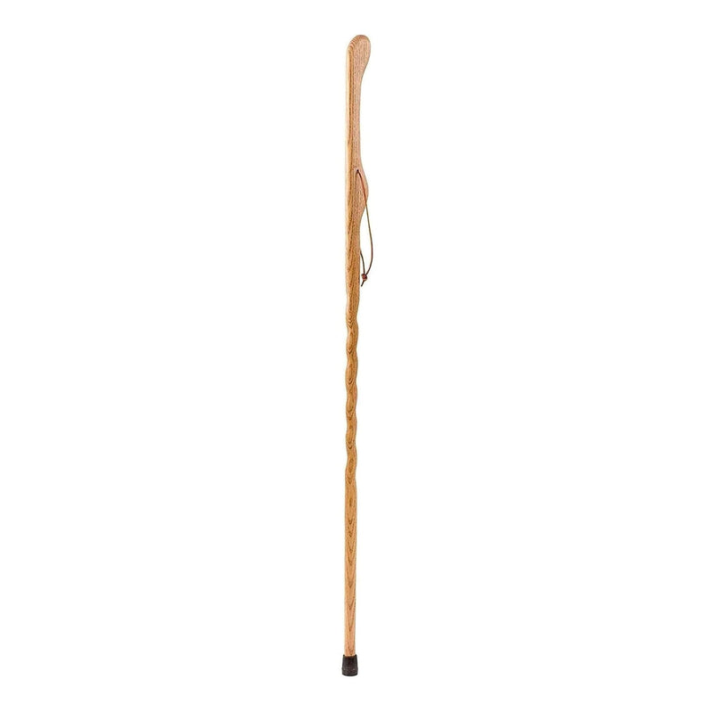 Mabis Healthcare Brazos Twisted Oak Hitchhiker Handcrafted Walking Stick, 55-Inch, Tan 