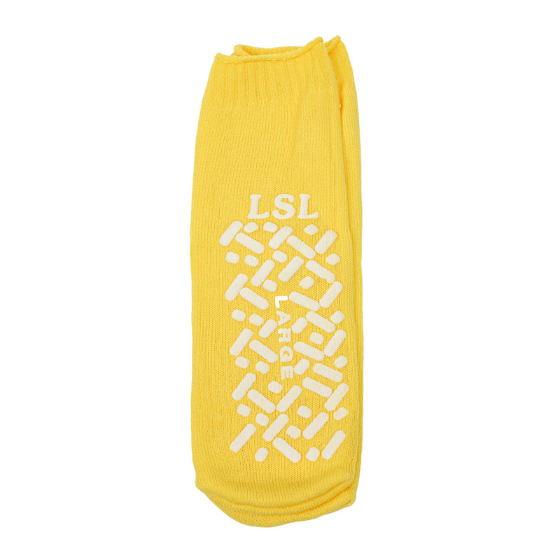 Risk Management Slipper Socks Unisex Adult Large Double Tread Single Patient Use Yellow (Case of 48 Pairs)
