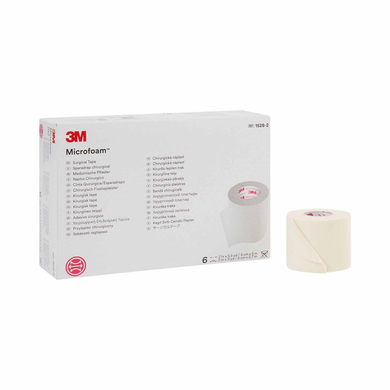 Solventum Corporation 3M Microfoam Foam / Acrylic Adhesive Medical Tape, 2 Inch x 5-1/2 Yard, White (36/CS) 