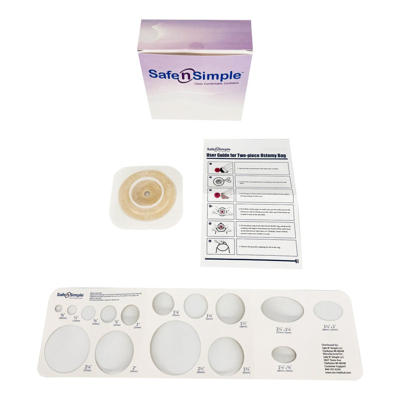 Ostomy Barrier Trim to Fit, Standard Wear Flexible Tape 45 mm Flange Up to 1-1/4 Inch Opening 4-1/2 X 4-1/2 Inch (80/CS) 