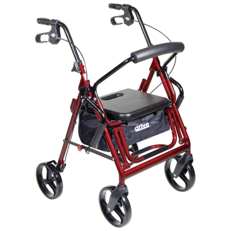 Drive DeVilbiss Healthcare drive Duet Four-Wheel Rollator, Burgundy 
