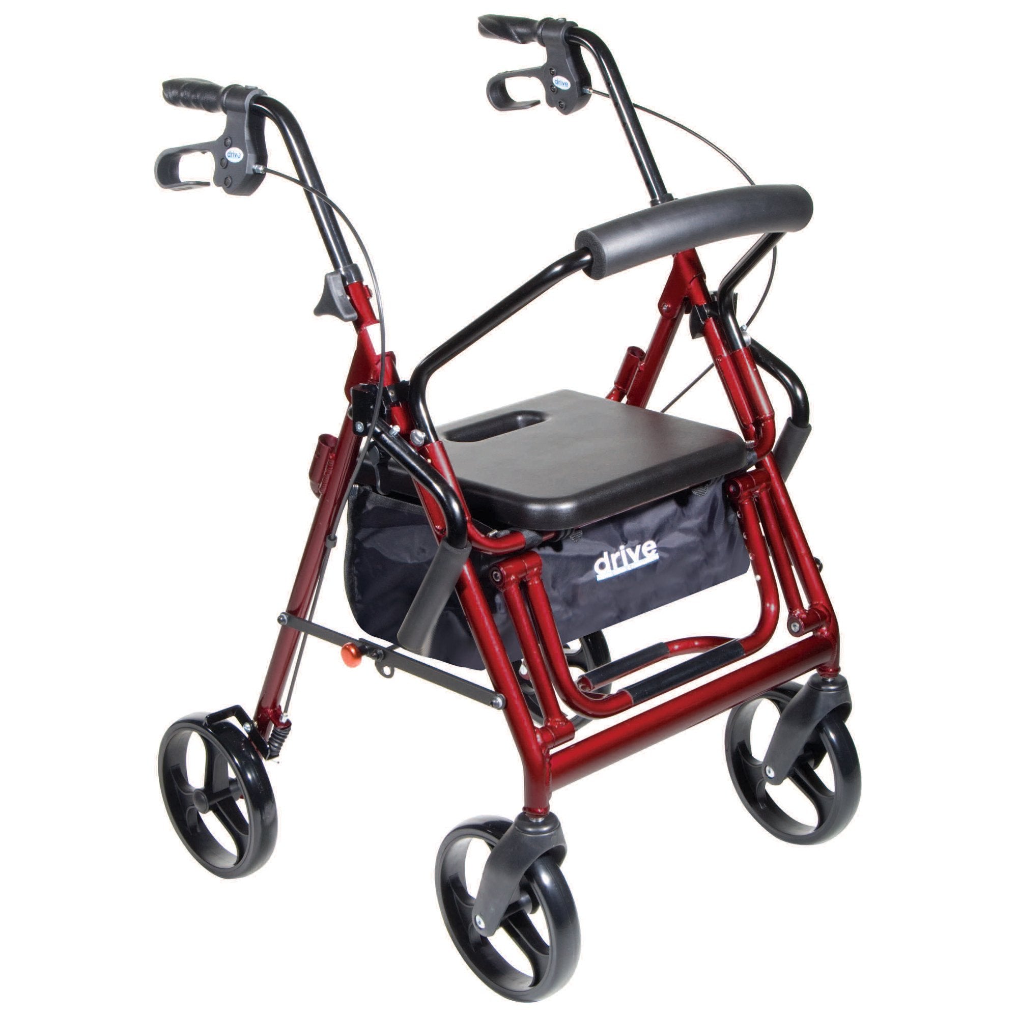 drive Duet Four-Wheel Rollator, Burgundy (Each)