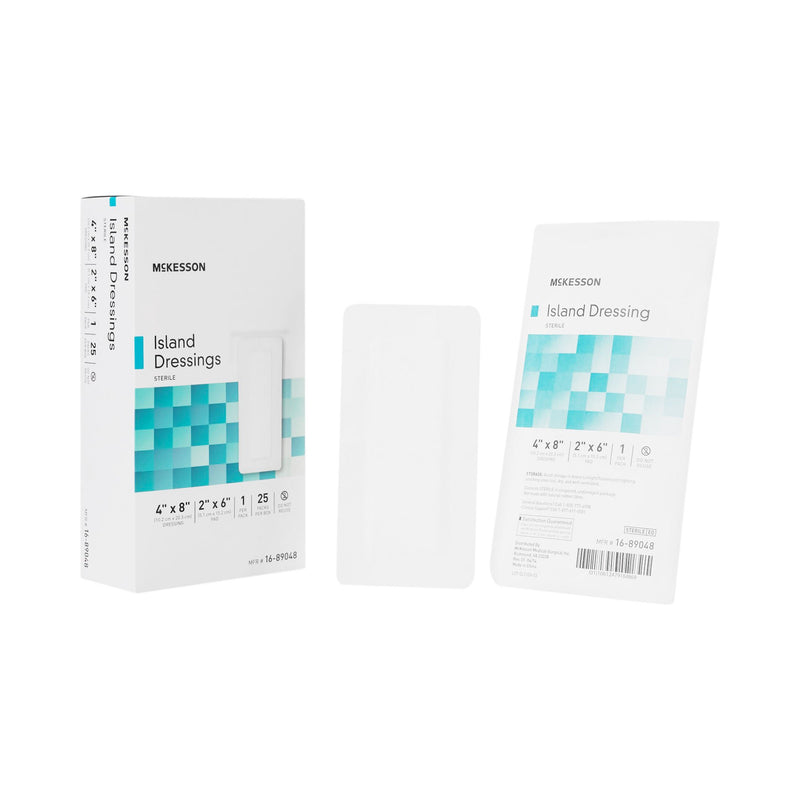 McKesson White Adhesive Dressing, 4 x 8 Inch (Case of 100)