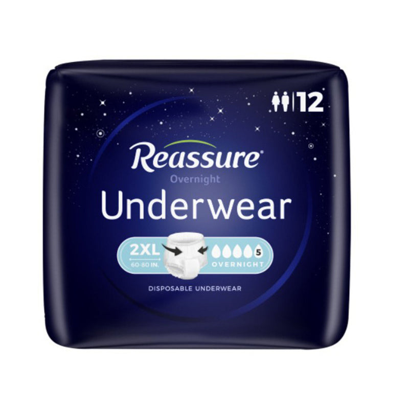 Reassure Overnight Underwear, Incontinence, 2X-Large (12/BG)