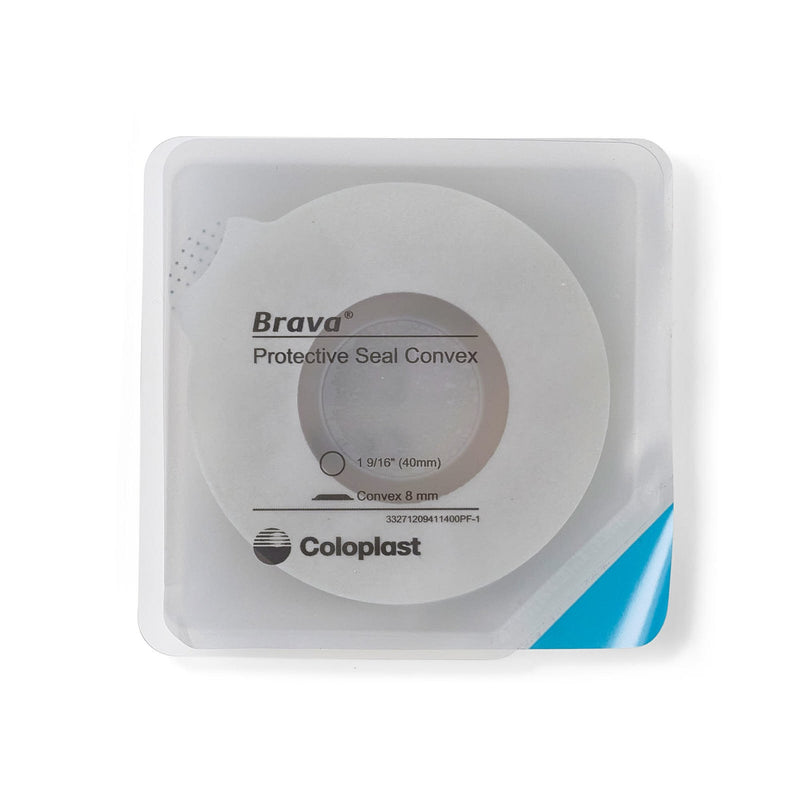 Coloplast Ostomy Seal Brava Convex, Starter Hole 1-9/16 Inch (40mm) For Use with Ostomy Pouch (10/BX) 