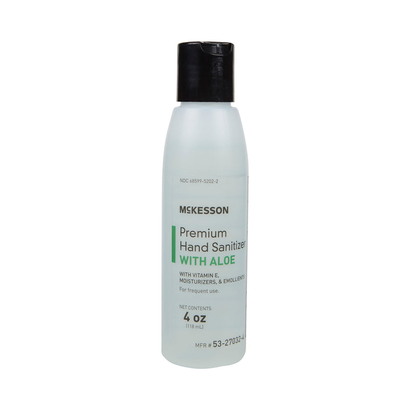 McKesson Premium Hand Sanitizer With Aloe, Ethyl Alcohol Gel, 4-ounce Bottle (Case of 24)