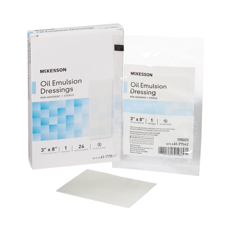 McKesson Oil Emulsion Impregnated Dressing, 3 x 8 Inch (Case of 144)