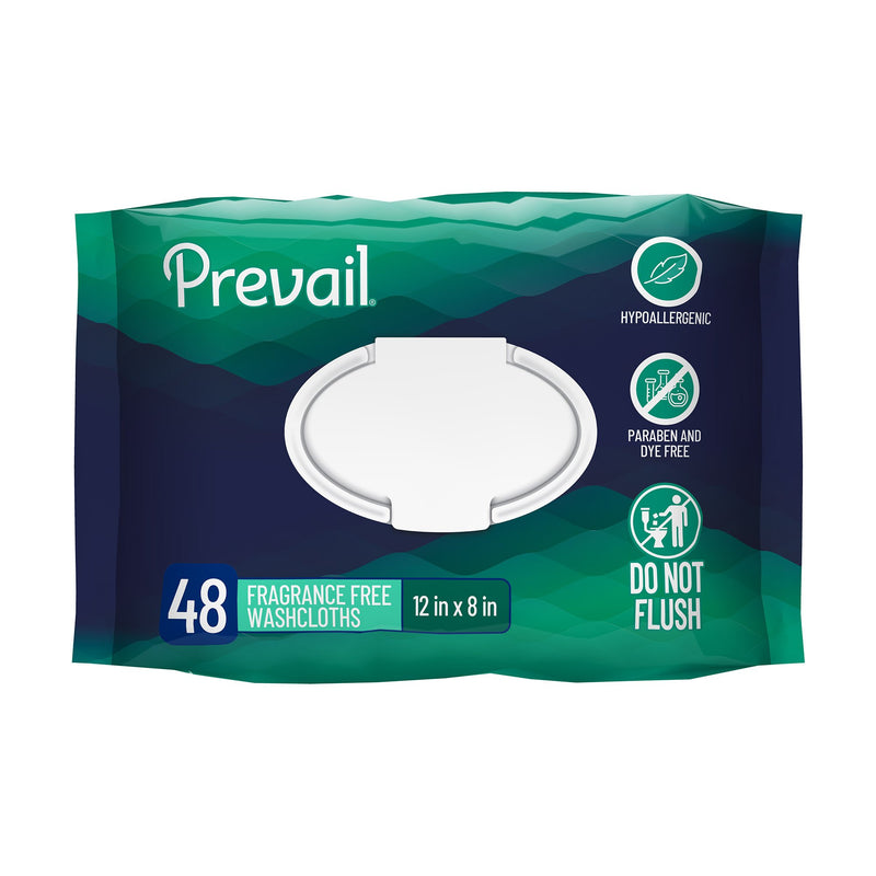 Prevail Adult Personal Cleansing Wipe, Soft Pack, Aloe, Vitamin E, 8 x 12 Inch (Case of 576)