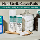 CareStock Gauze Sponge, 2 x 2 in. 12-Ply, Medical-Grade Cotton Wound Dressing (Case of 8000)