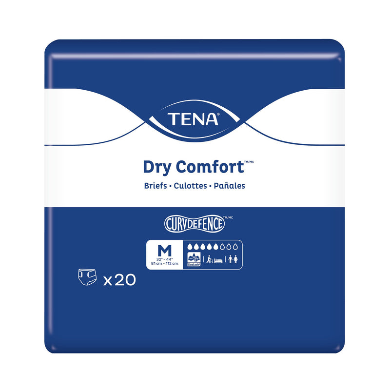 Essity HMS North America Inc Tena Dry Comfort Briefs with Curvdefence, Medium, 32 – 44 Inch, Five Drops (80/CS)