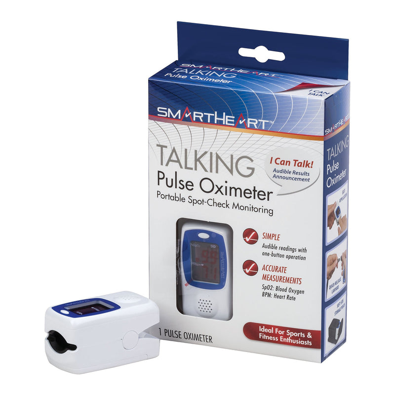 SmartHeart Fingertip Pulse Oximeter, Talking Blood Oxygen Saturation Monitor (Case of 24)