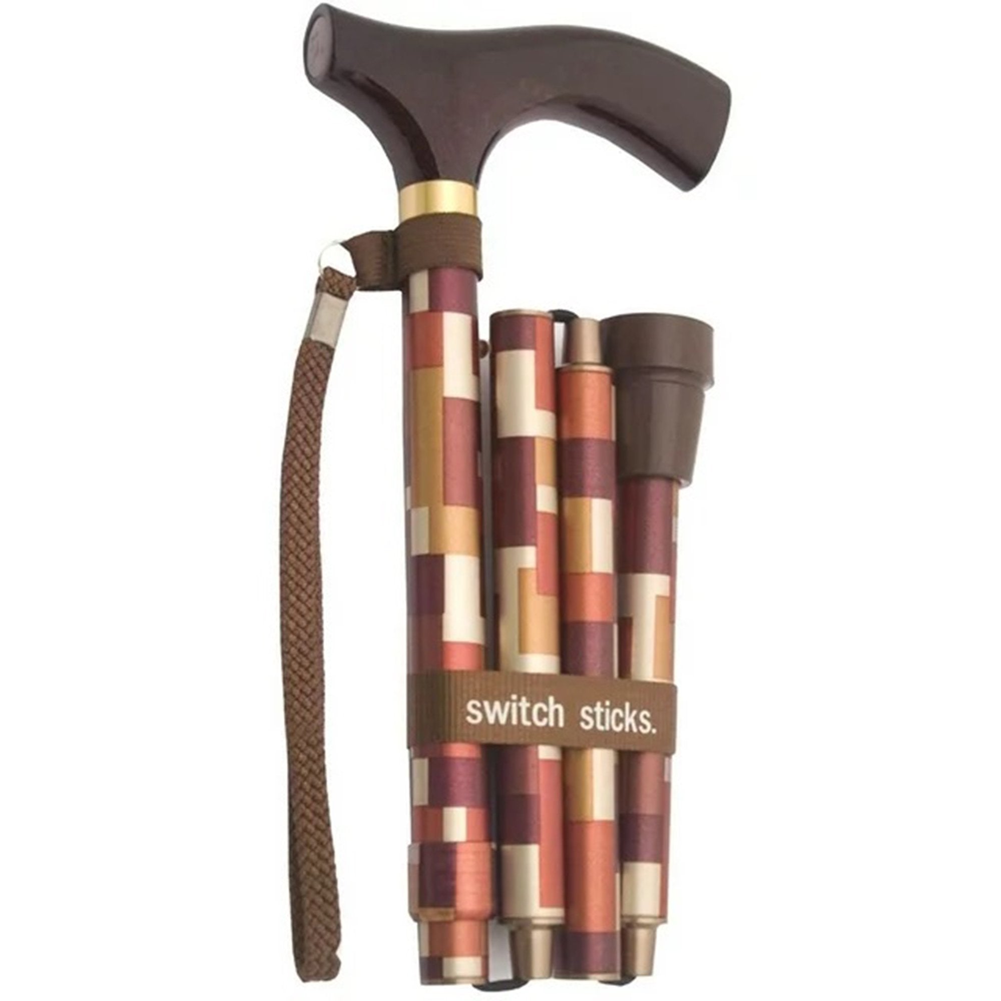 Mabis Healthcare Switch Sticks Folding Cane, Maple, 32 to 37 Inch Height 