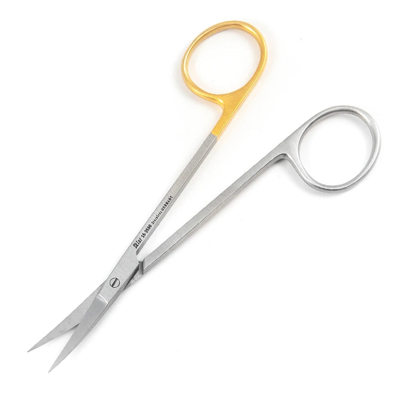 Sklarcut Iris Scissors - 4-1/2", Curved, Sharp/Sharp, 1 Standard Edge, 1 Micro-Serrated Edge - 15-3590 