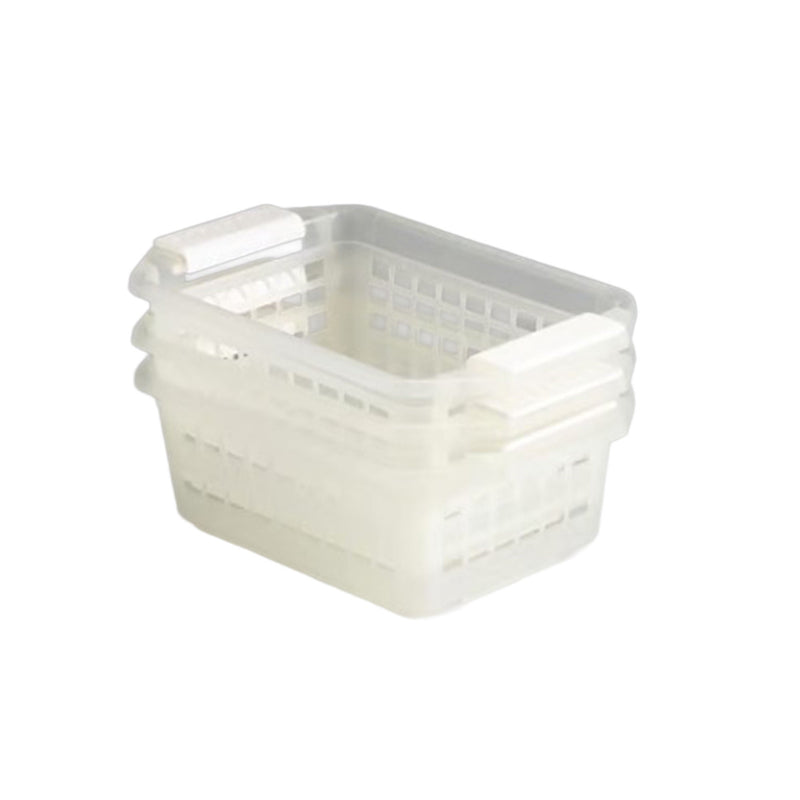 Storage Basket Flip and Stack Semi-Clear Plastic 3 X 6 X 9-1/2 Inch
