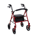 McKesson Folding Steel Four-Wheel Rollator, 12-Inch Seat Width, Red (Each)