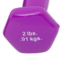 CanDo Vinyl Coated Dumbbell, Violet, 2 lbs., Pair