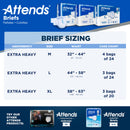 Attends Extra Heavy Absorbency Briefs, Medium (Case of 96)