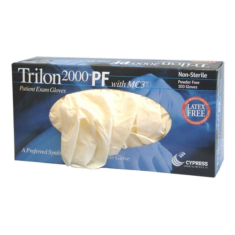 Trilon 2000 PF with MC3 Stretch Vinyl Exam Glove, Large, Ivory (100/BX)