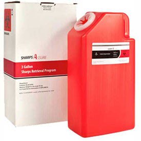 Mailback Sharps Container Sharps Assure Red Base Vertical Entry 3 gal. (Case of 8)