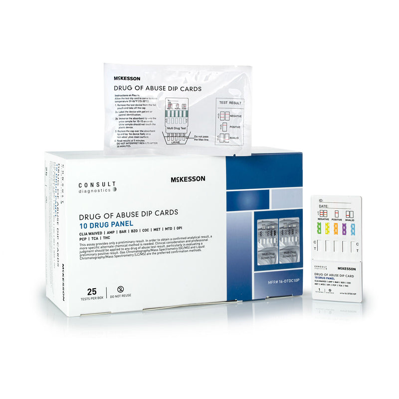 McKesson Consult 10-Drug Panel with Adulterants Drugs of Abuse Test Kit (Case of 500)