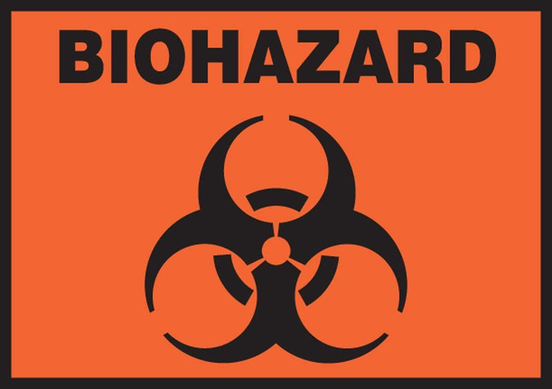Accuform Signs Biohazard Pre-Printed Label, 5 x 3-1/2 Inch (Pack of 5)