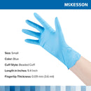 McKesson Brand McKesson Confiderm 3.8 Nitrile Exam Glove, Small, Blue (1000/CS) 