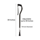 McKesson Black Aluminum Offset Cane, 30 – 39 Inch Height (Case of 6)